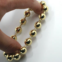 Cargar imagen en el visor de la galería, 18k yellow gold bracelet, semirigid, elastic, big 10 mm smooth balls spheres.