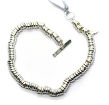 Charger l'image dans la galerie, 925 STERLING SILVER TUBES 5mm CIRCLES DODO MARIANI BRACELET 18cm 7.1" ITALY MADE.