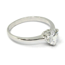 Load image into Gallery viewer, SOLID 18K WHITE GOLD RING, SOLITAIRE WITH HEART CUBIC ZIRCONIA 1.30 CARATS.