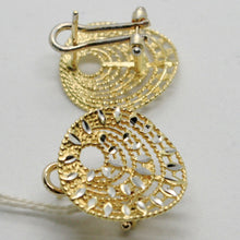 Load image into Gallery viewer, 18K YELLOW GOLD ROUND BUTTON EARRINGS, FINELY WORKED AND ONDULATE, MADE IN ITALY.