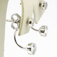Charger l'image dans la galerie, 18k white gold pendant solitaire earrings alternate double zirconia.