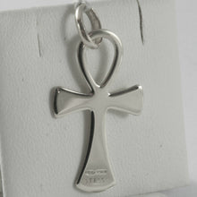 Load image into Gallery viewer, SOLID 18K WHITE GOLD CROSS, CROSS OF LIFE, ANKH, SHINY, 1.26 INCH MADE IN ITALY.