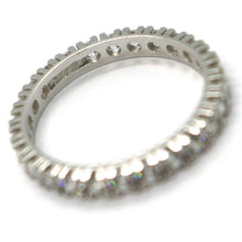 Cargar imagen en el visor de la galería, 18k white gold eternity band ring, white cubic zirconia, thickness 3 mm.