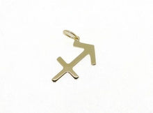 Load image into Gallery viewer, 18k yellow gold zodiac sign pendant zodiacal flat charm sagittarius, Italy made.