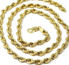 Charger l'image dans la galerie, 18k yellow gold hollow chain necklace big 6 mm braid big rope link 23.6, made in Italy.