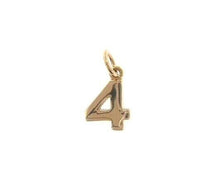 Cargar imagen en el visor de la galería, 18k rose gold number 4 four small pendant charm, 0.4", 10mm.