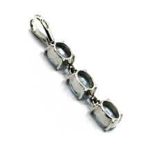 Load image into Gallery viewer, solid 18k white gold triple oval natural aquamarine carats 2.10, 29mm pendant.