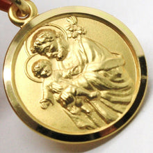 Charger l'image dans la galerie, 18k yellow gold st Saint San Giuseppe Joseph Jesus medal made in Italy, 17 mm.