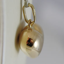 Load image into Gallery viewer, 18K YELLOW GOLD ROUNDED MINI HEART CHARM PENDANT SHINY 0.79 INCHES MADE IN ITALY.