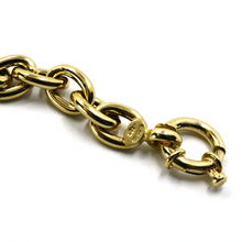 Cargar imagen en el visor de la galería, 18K YELLOW GOLD CHAIN NECKLACE 17.7", ROUND CIRCLE ROLO BIG OVAL LINKS 8.5x6.5mm.