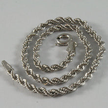 Cargar imagen en el visor de la galería, 18k white gold bracelet, braid rope link, 7.30 inches long, made in Italy.
