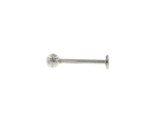 Charger l'image dans la galerie, 18K WHITE GOLD PIERCING LABRET WITH 4mm BALLS, SPHERE, MADE IN ITALY.
