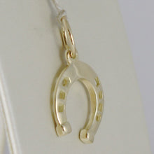 Load image into Gallery viewer, 18K YELLOW GOLD HORSESHOE CHARM PENDANT SMOOTH LUMINOUS BRIGHT MADE IN ITALY.