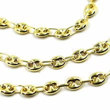 Load image into Gallery viewer, 9K YELLOW GOLD NAUTICAL MARINER CHAIN OVALS 4 MM THICKNESS, 20 INCHES, 50 CM.