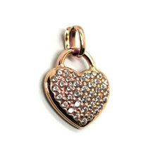 Charger l'image dans la galerie, 18K ROSE GOLD 16mm 0.63" ROUNDED HEART, ZIRCONIA PENDANT.