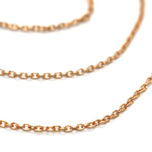 Charger l'image dans la galerie, 18k rose gold chain, 1.0 mm rolo round circle link, 15.7 inches, made in Italy.