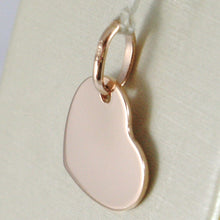 Cargar imagen en el visor de la galería, 18k rose gold heart engravable charm pendant 13 mm flat smooth made in Italy.