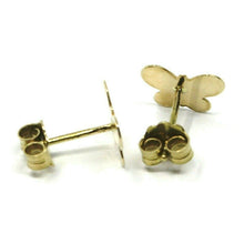 Load image into Gallery viewer, SOLID 18K YELLOW GOLD EARRINGS FLAT BUTTERFLY, SHINY, SMOOTH, 8x10 MM.