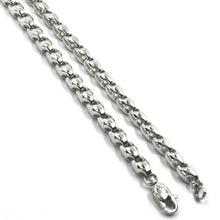 Load image into Gallery viewer, 18K WHITE GOLD CHAIN 4mm TUBE ROUNDED DROP LINK 40cm 16", MADE IN ITALY.