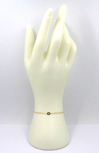 Load image into Gallery viewer, 18k yellow gold rolo thin bracelet with central small 5mm letter initial O.