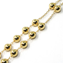 Load image into Gallery viewer, 18k yellow gold 27.5" big rosary 6mm miraculous medal Saint Benedict Jesus cross.