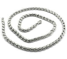 Load image into Gallery viewer, 18K WHITE GOLD CHAIN 4mm TUBE ROUNDED DROP LINK 40cm 16", MADE IN ITALY.