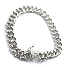 Cargar imagen en el visor de la galería, 18K WHITE GOLD SOLID TUBULAR ROUNDED CUBAN CURB 8mm GOURMETTE ROUND BRACELET.