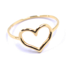 Load image into Gallery viewer, SOLID 18K ROSE GOLD HEART LOVE RING, 10mm DIAMETER HEART CENTRAL MADE IN ITALY.