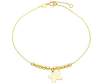 Load image into Gallery viewer, 18k yellow gold bracelet 18.5cm 7.3", balls 3mm 0.12", star pendant 10mm 0.4".