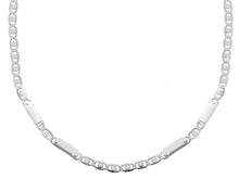 Load image into Gallery viewer, 18K WHITE GOLD FLAT CHAIN NECKLACE 2.5mm EYES OVALS WITH CIRCLES & PLATES, 20".