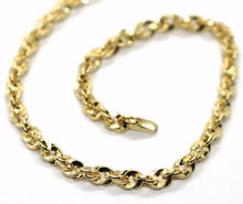 Load image into Gallery viewer, 18K YELLOW GOLD ROPE CHAIN, 27.5 INCHES BRAIDED INFINITE FACETED ALTERNATE LINK.