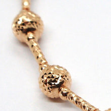 Charger l'image dans la galerie, 18k rose gold chain finely worked 5 mm ball spheres and tube link, 15.8 inches.