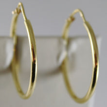 Cargar imagen en el visor de la galería, 18K YELLOW GOLD EARRINGS CIRCLE HOOP 24 MM 0.94 INCHES DIAMETER MADE IN ITALY.