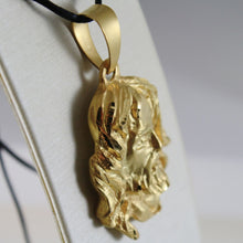 Load image into Gallery viewer, 18K YELLOW GOLD JESUS FACE PENDANT CHARM 45 MM, 1.8 IN, FINELY WORKED ITALY MADE.