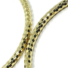 Cargar imagen en el visor de la galería, 18K YELLOW GOLD CIRCLE HOOPS TUBE 3mm, BIG EARRINGS 5.5cm, SHINY FACETED SQUARES.