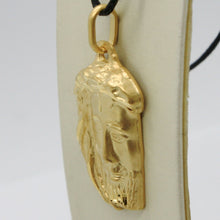 Load image into Gallery viewer, 18K YELLOW GOLD JESUS FACE PENDANT CHARM 42 MM, 1.6 IN, FINELY WORKED ITALY MADE.