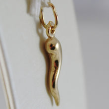 Load image into Gallery viewer, 18K YELLOW GOLD ROUNDED MINI LUCKY HORN CORNICELLO CHARM PENDANT SHINY 0.91 MADE IN ITALY.