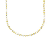 Load image into Gallery viewer, 18K YELLOW WHITE GOLD SOLID CHAIN NECKLACE SMALL 2mm FLAT OVAL MARINER 20&quot; 50cm.

