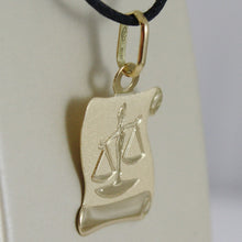 Load image into Gallery viewer, 18k yellow gold zodiac sign medal, libra, parchment engravable made in Italy.