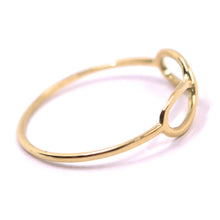 Cargar imagen en el visor de la galería, 18k rose gold infinite central ring, infinity, smooth, bright, made in Italy.