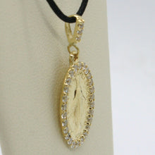 Load image into Gallery viewer, 18K YELLOW GOLD ZIRCONIA MIRACULOUS MEDAL VIRGIN MARY MADONNA MADE IN ITALY.