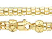 Cargar imagen en el visor de la galería, 18k yellow gold basket rounded 4.5mm tubular basket popcorn chain necklace, 18".