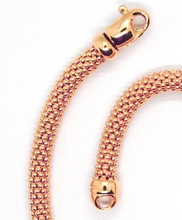 Charger l'image dans la galerie, 18k rose gold basket rounded big 5mm tubular basket popcorn chain necklace 18".
