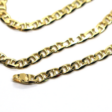 Load image into Gallery viewer, SOLID 18K YELLOW GOLD CHAIN FLAT BOAT MARINER OVAL NAUTICAL 3.8mm LINK 60 cm 24&quot;.
