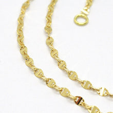 Cargar imagen en el visor de la galería, 18K YELLOW GOLD CHAIN FLAT NAVY MARINER OVAL BRIGHT LINK 2 MM, 18 INCHES.