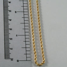 Cargar imagen en el visor de la galería, 18K YELLOW GOLD CHAIN NECKLACE, BRAID ROPE LINK 23.62 INCHES, MADE IN ITALY.