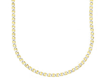 Load image into Gallery viewer, 18K YELLOW WHITE GOLD SOLID CHAIN NECKLACE SMALL 2mm FLAT OVAL MARINER 18" 45cm.