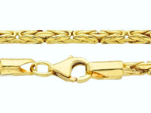 Load image into Gallery viewer, 18k yellow gold rounded tubolar thin 2.5mm byzantine chain necklace, 45cm 18".