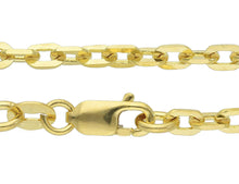Load image into Gallery viewer, 18K YELLOW GOLD SOLID CHAIN SQUARED CABLE 2.5mm OVAL LINKS, 24" 60cm ITALY MADE.