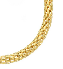 Cargar imagen en el visor de la galería, 18k yellow gold basket rounded 4.5mm tubular basket popcorn bracelet, 20cm, 7.9".
